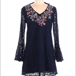 Navy Blue Lace Dress